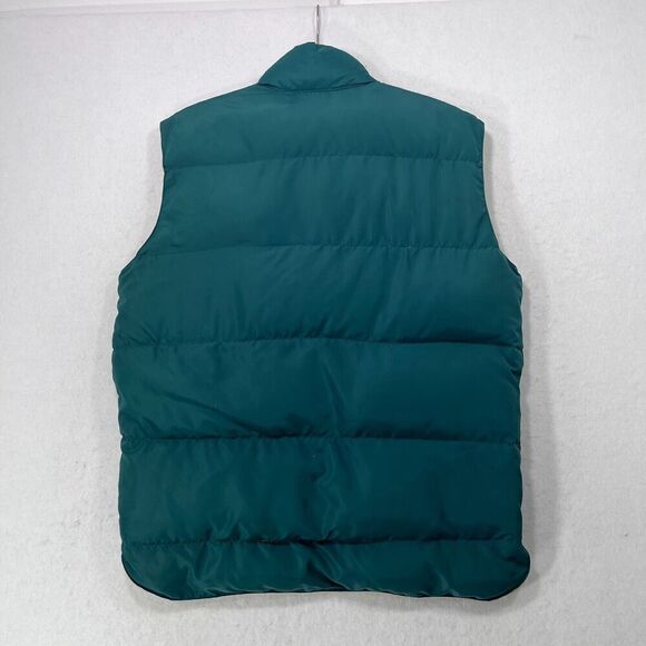 Vtg 80s National Vest Men S Green Tan Reversible Down Fills Puffer Marty McFly - Picture 3 of 12
